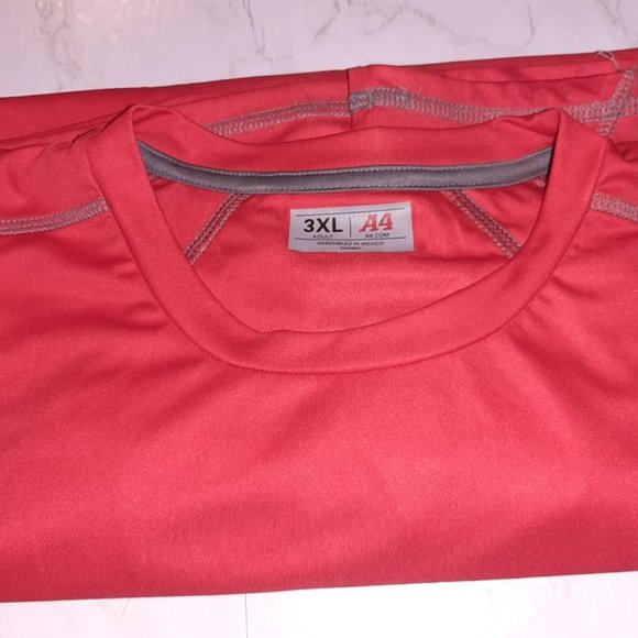 Men's Shirt, Red, 100% Polyester, Size 3XL  By A4 - Picture 2 of 8